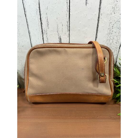 Dooney and Bourke Vintage Leather Canvas Crossbody Bag - Picture 2 of 13